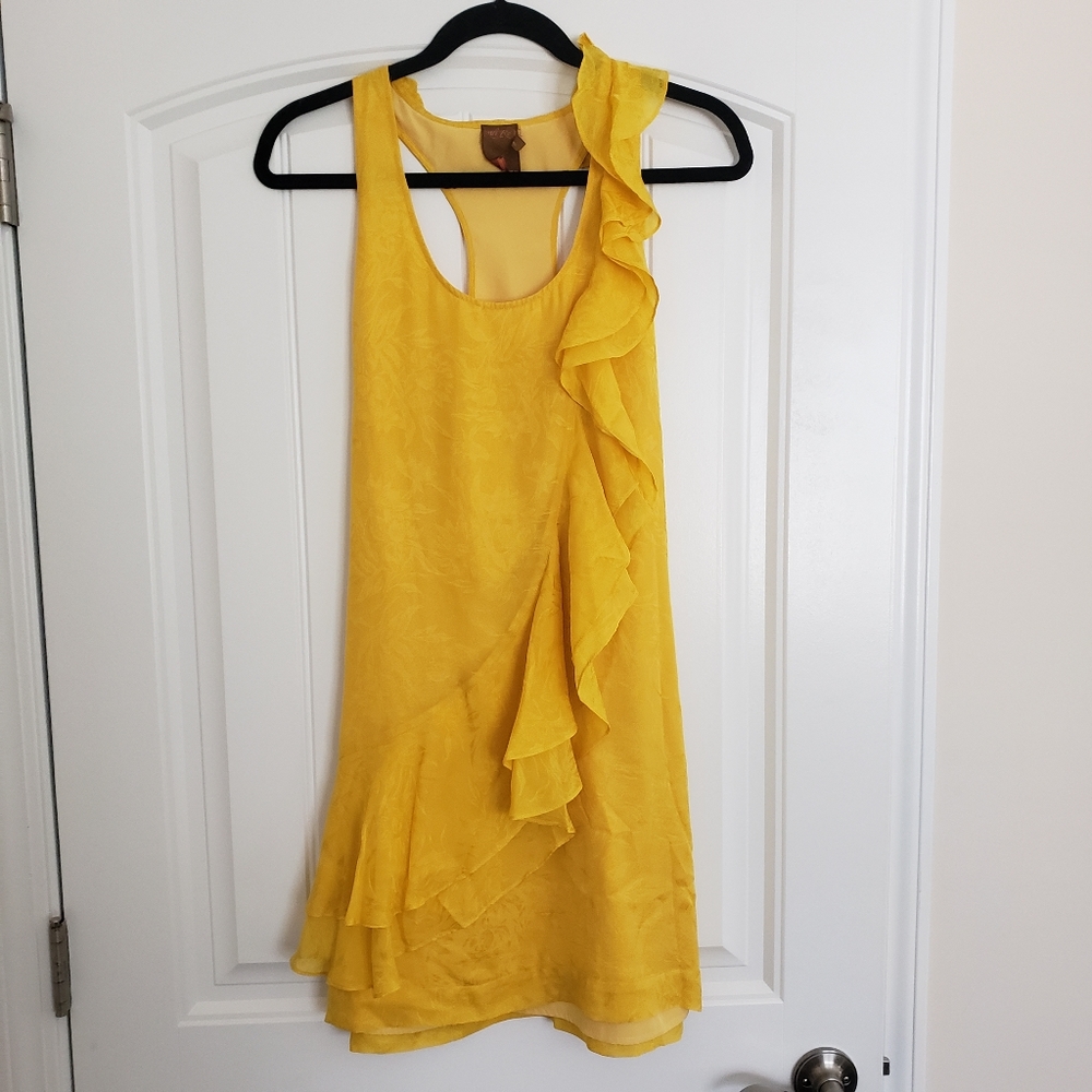 Ali Ro silk ruffled mini dress
